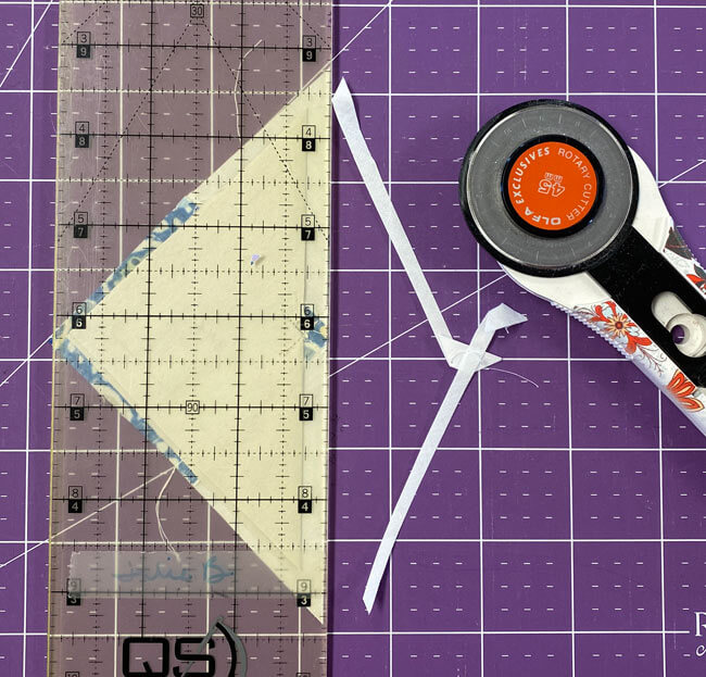 Trim away the excess BW-2 and BW-3 with your rotary cutter Trim away the excess BW-2 and BW-3 with your rotary cutter