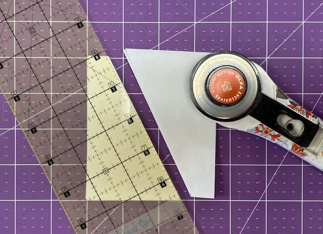 Cut the #1 and #2 patches in half using the tick marks as guides Cut the #1 and #2 patches in half using the tick marks as guides