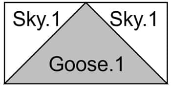 A Flying Geese Single unit with patch numbers included A Flying Geese Single unit with patch numbers included