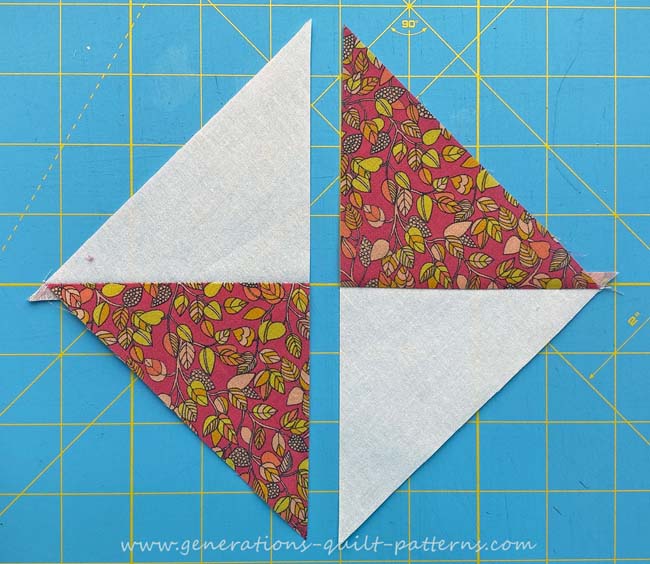 Arrange the Quarter Square Triangle patches Arrange the Quarter Square Triangle patches