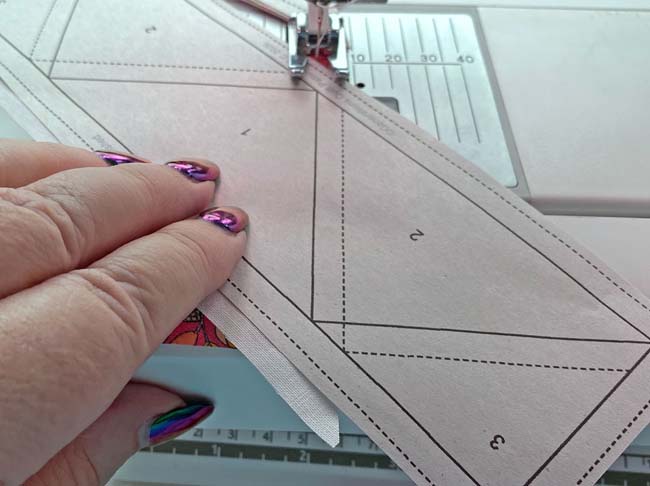 Sew the seam between #1 and #2 Sew the seam between #1 and #2