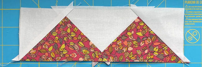 A stitched and untrimmed Side unit A stitched and untrimmed Side unit