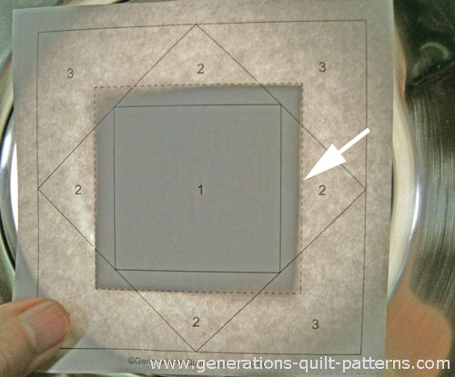 Position Patch #1 on the unprinted side of the pattern Position Patch #1 on the unprinted side of the pattern