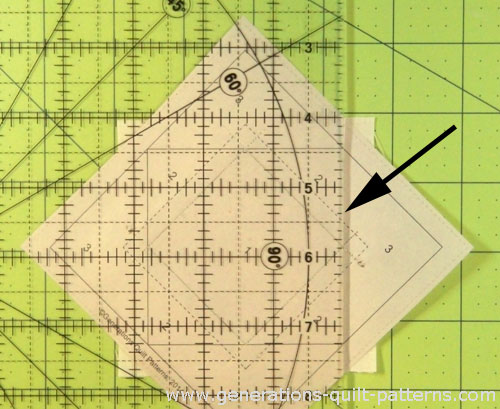 Position the edge of the ruler on the line between the #2 and #3 patches Position the edge of the ruler on the line between the #2 and #3 patches