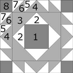 Four Crowns patchwork design Four Crowns patchwork design