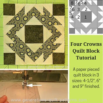 The Four Crowns quilt block tutorial The Four Crowns quilt block tutorial