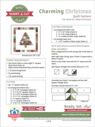 Complimentary download for a Charming Christmas by Fat Quarter Shop