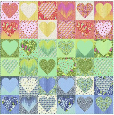 Faded Hearts by Kerri Thompson for FreeSpirit, 72" square