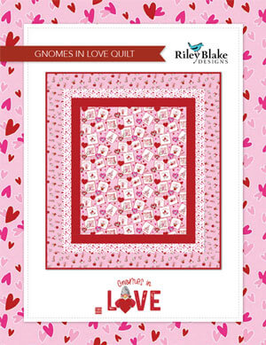 Gnomie Love Red Happy Valentine's Day Words Fabric by Shelly Comiskey -  Henry Glass Fabrics