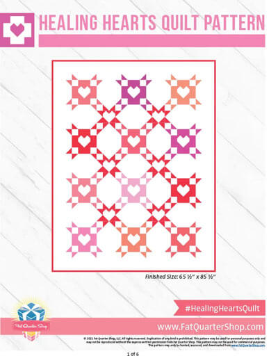 Healing Hearts by Fat Quarter Shop, 65&#189;" x 85&#189;"