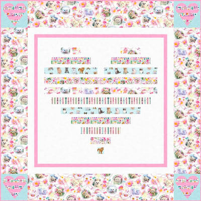 Kitty Glitter #2 by Megan Downer for Studio E, 60" square