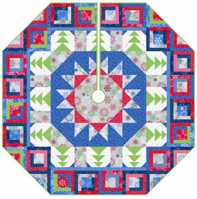 Complimentary Download for Log Cabin Tree Skirt quilt pattern by Janet Houts for Andover