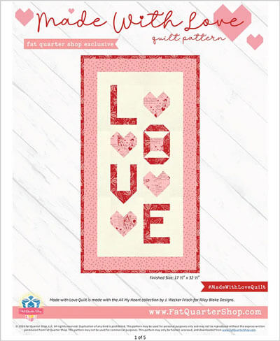Riley Blake Designs Fabric - Falling in Love X's & O's - Blush