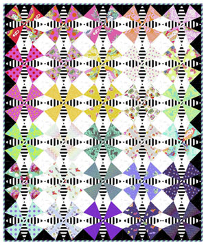 Complimentary quilt pattern, The Hatter Quilter, 62" x 70"