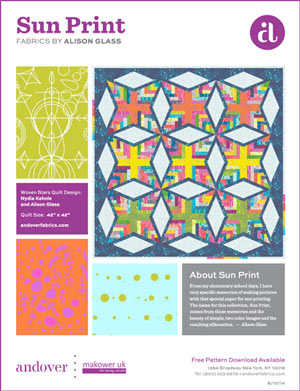 Woven Stars complimentary quilt pattern from Andover
