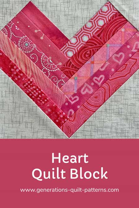 Pin this free Heart quilt block tutorial and pattern Pin this free Heart quilt block tutorial and pattern