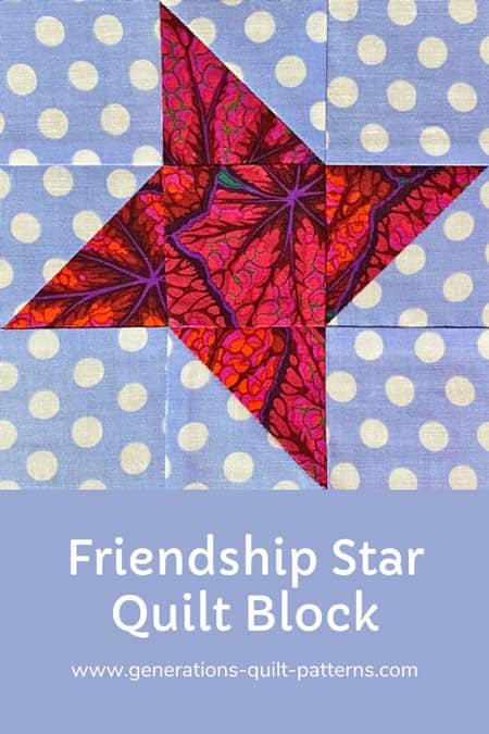 Pin this Friendship Star quilt block tutorial
