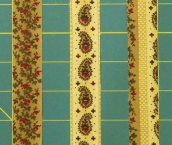 Fussy cuts from a striped fabric