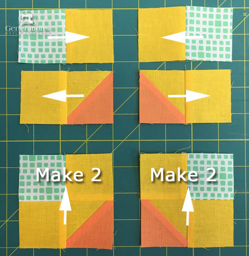 Pressing directions for the corners