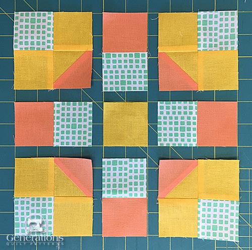 Patches are laid out ready to sew together