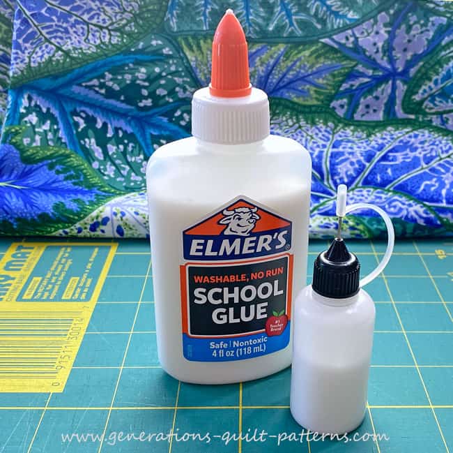 My favorite combination, Elmer's Glue and a fine tipped bottle