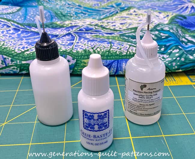 The 3 glues I've tried. My favorite Elmer's (left), Roxanne's (center), and Acorn (right)