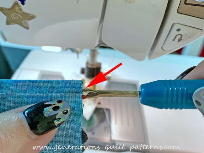 Use your seam ripper to open the seam allowance if you need to press it open Use your seam ripper to open the seam allowance if you need to press it open