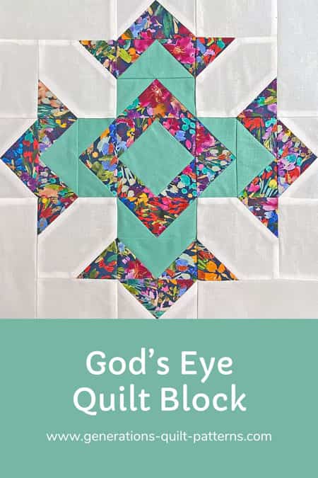 "God's Eye Quilt Block Tutorial: Precision Made Possible” is a Free Religious Quilt Block Pattern designed by Julie Baird from Generations Quilt Patterns!