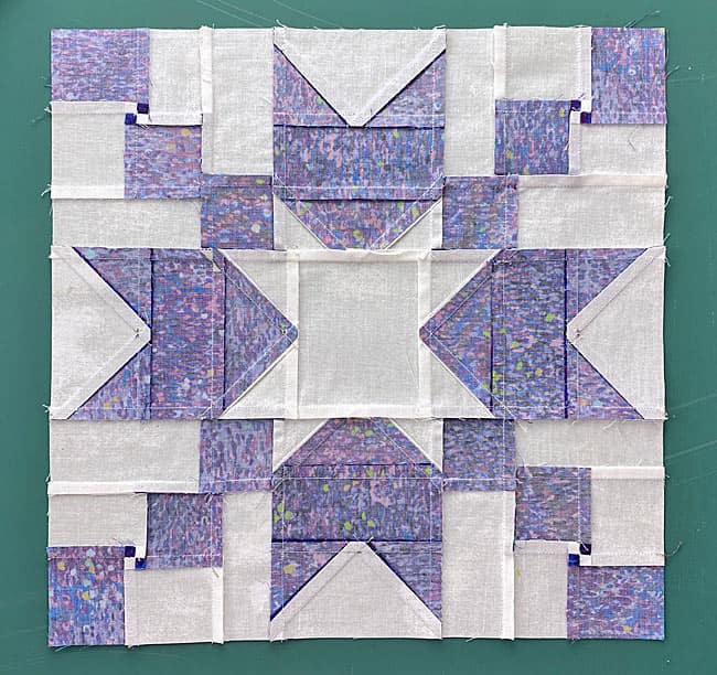 The backside of the Good Cheer quilt block The backside of the Good Cheer quilt block