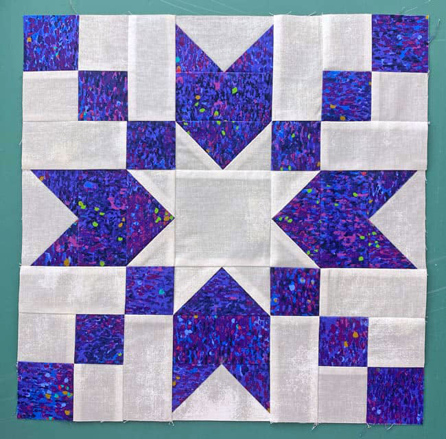 The finished Good Cheer quilt block The finished Good Cheer quilt block
