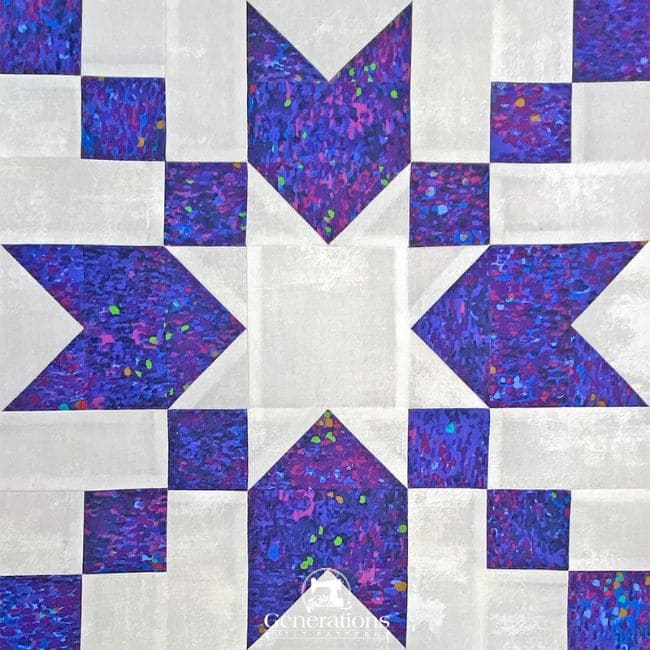 A finished Good Cheer quilt block A finished Good Cheer quilt block