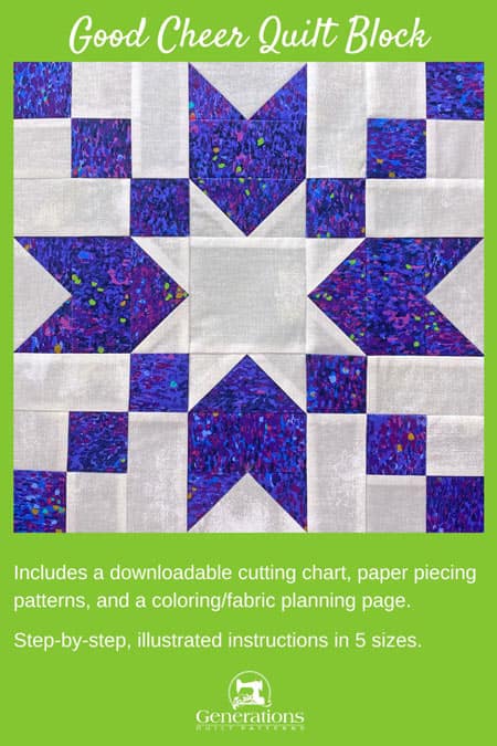 Remember to pin this Good Cheer quilt block tutorial for later!