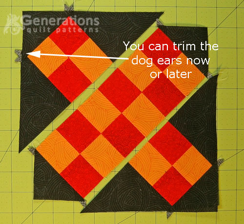 Lay out the rows of the Grandmother's Cross