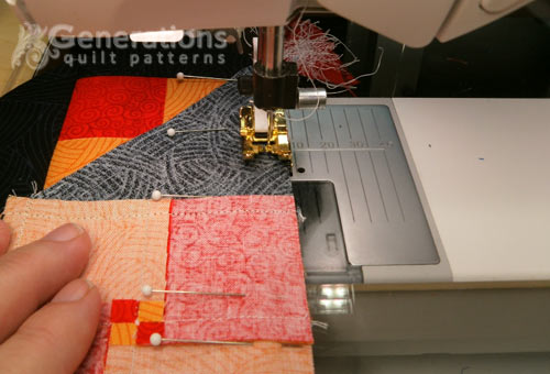 Stitching the rows together