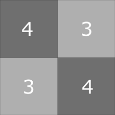 Four patch unit for Grandmothers' Cross