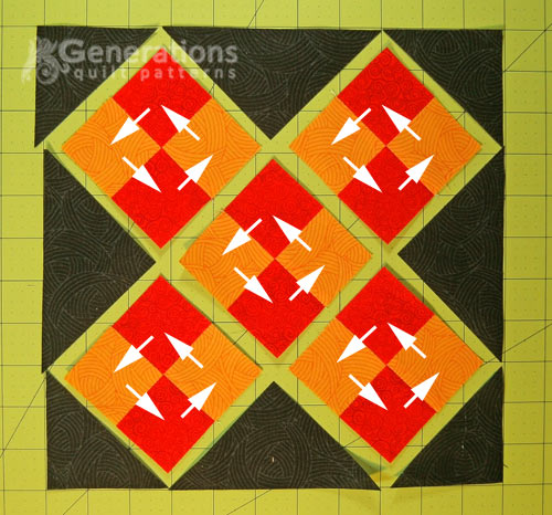 Arrange the patches into the block's design