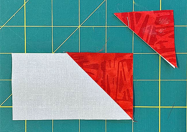 After trimming away the excess fabric After trimming away the excess fabric