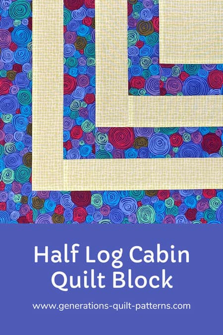 Pin this Half Log Cabin quilt block tutorial