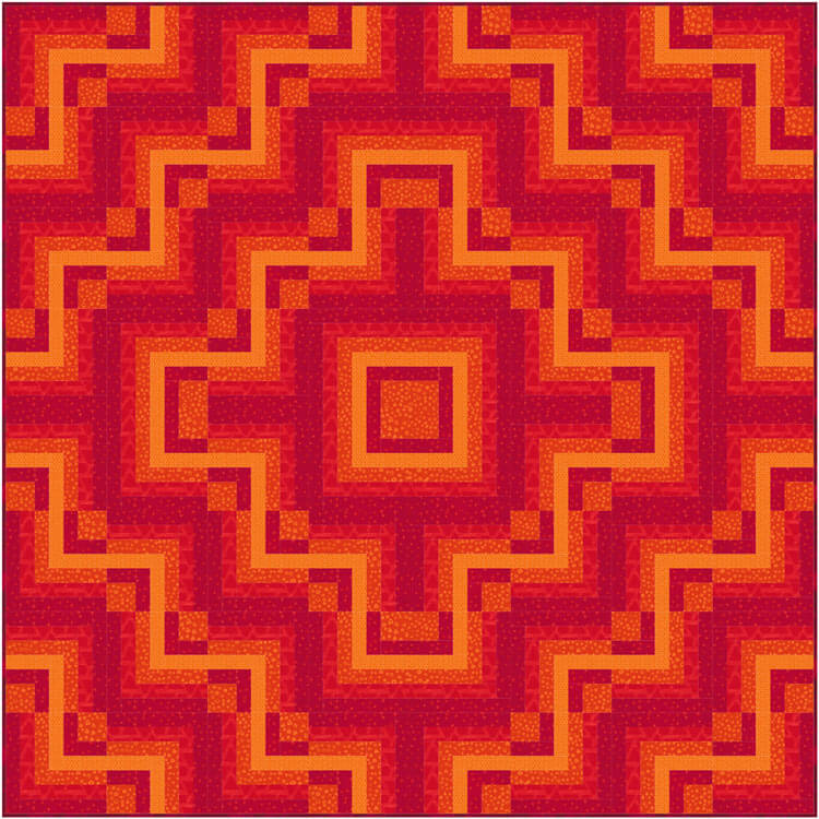 Half Log Cabin quilt design