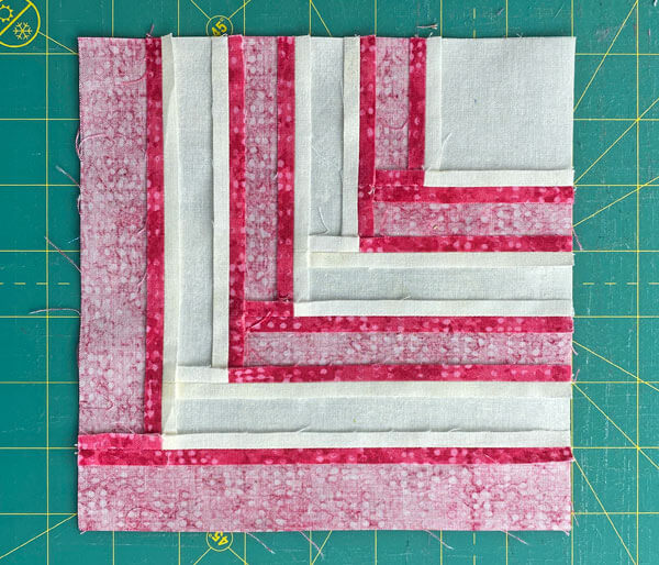 Half Log Cabin Quilt Block Tutorial 31/2", 7", 101/2", 14" finished