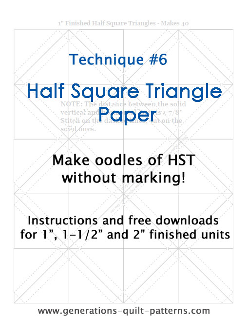 Free Half Square Triangle Paper to Download: Lesson #6