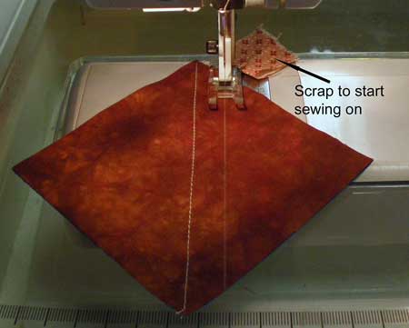 Stitch a second line to create a bonus half square triangle