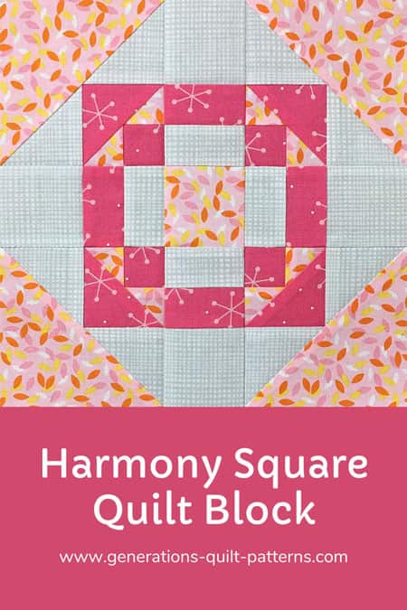 Pin this Harmony Square quilt block tutorial