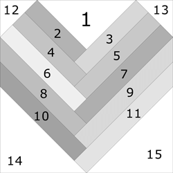 Heart quilt block pattern