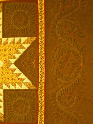 A close-up of some of the quilting