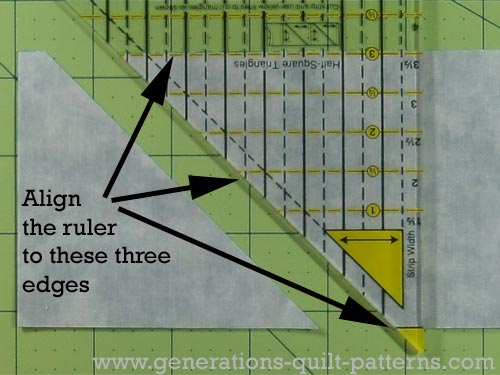 Cut along the second side of the ruler Cut along the second side of the ruler