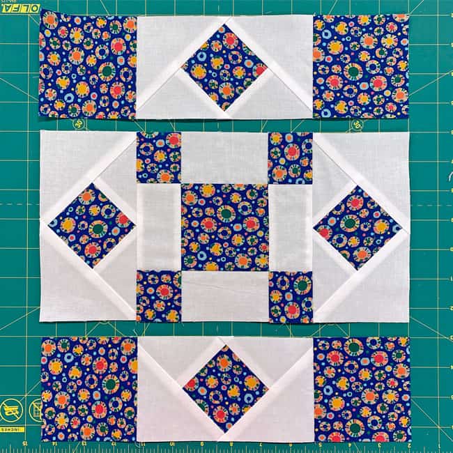 Sew the units into rows Sew the units into rows