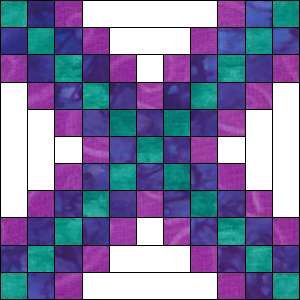 Irish Chain quilt Block - alternate piecing method