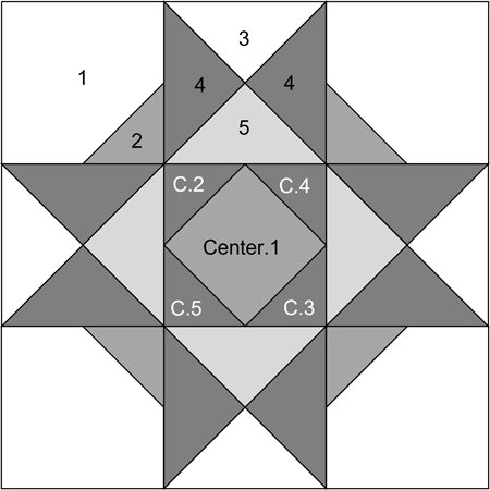 The January Thaw quilt block design The January Thaw quilt block design