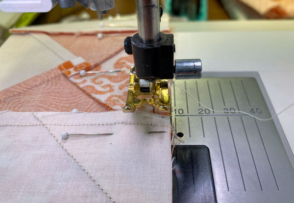 Pinning will help you keep the seams aligned Pinning will help you keep the seams aligned